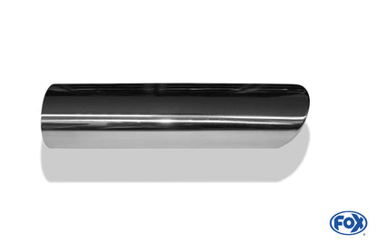 FOX Anschweißendrohr Typ 32 106x71 mm / Länge: 300 mm - oval / eingerollt / 15° abgeschrägt / ohne Absorber