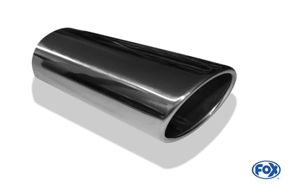 FOX Anschweißendrohr Typ 32 115x85 mm / Länge: 300 mm  - oval / eingerollt / 24,5° abgeschrägt / ohne Absorber