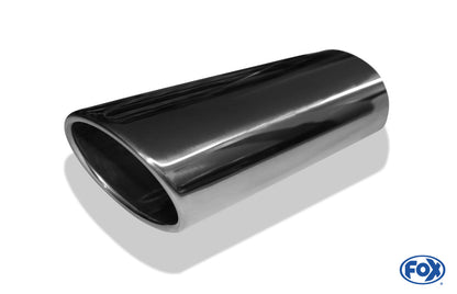 FOX Anschweißendrohr Typ 32 140x90 mm / Länge: 300 mm - oval / eingerollt / 15° abgeschrägt / ohne Absorber