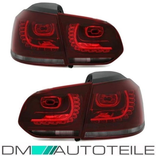 Rückleuchten SET Links Rechts Smoke Kirschrot passt für VW Golf 6 R Look LED