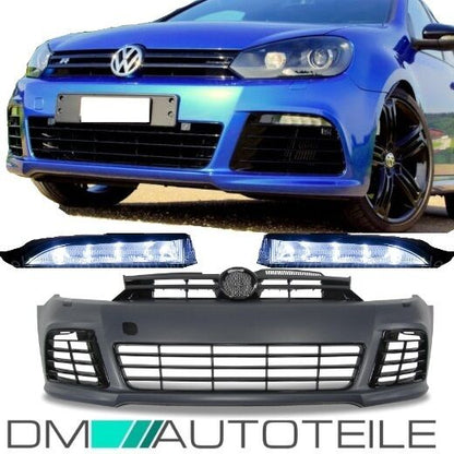Stoßstange vorne + LED Tagfahrlicht Look Kühlergrill passt für VW Golf 6 nicht R