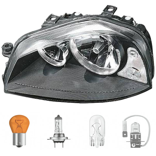 Hauptscheinwerfer links H3 H7 mit Blinklicht passt für Seat Arosa 00-04 inklusive Leuchtmittel/Birnen