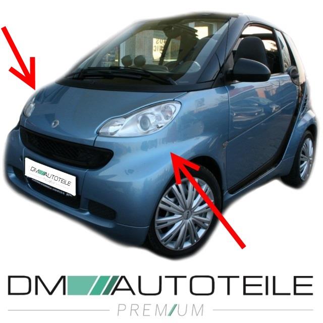 SET Smart Fortwo 451 Kotflügel Vorne Rechts und Links mit Blinkerloch 07-14