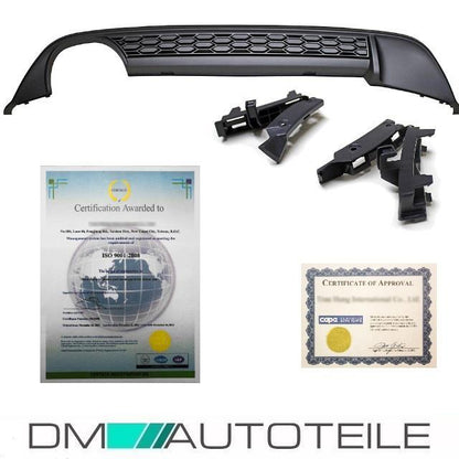 Diffusor Stoßstange Ansatz Schwarz Matt 2 Rohr Wabendesign passend für VW Golf 7 VII GTI GTD Umbau