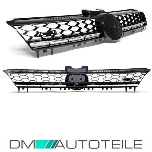Kühlergrill Grill Chromleiste + Schwarz für Emblem passt für VW Golf 7 VII nicht GTD bj 2012-2016