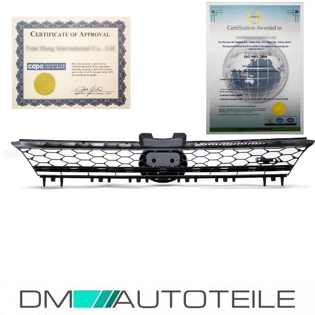 Kühlergrill Front Grill Schwarz Glanz Rote Leiste für Emblem passt für VW Golf 7 nicht GTI bj 12-16