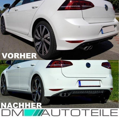 Kühlergrill Grill Chrom Schwarz + Heckdiffusor passt für Golf 7 GTD Umbau