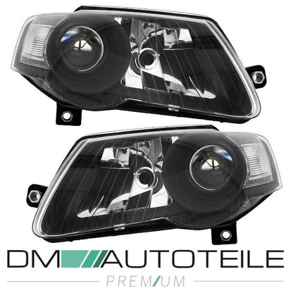 Scheinwerfer SET Klarglas Schwarz H7/H7 passt für VW Passat 3C ab 2005-2010