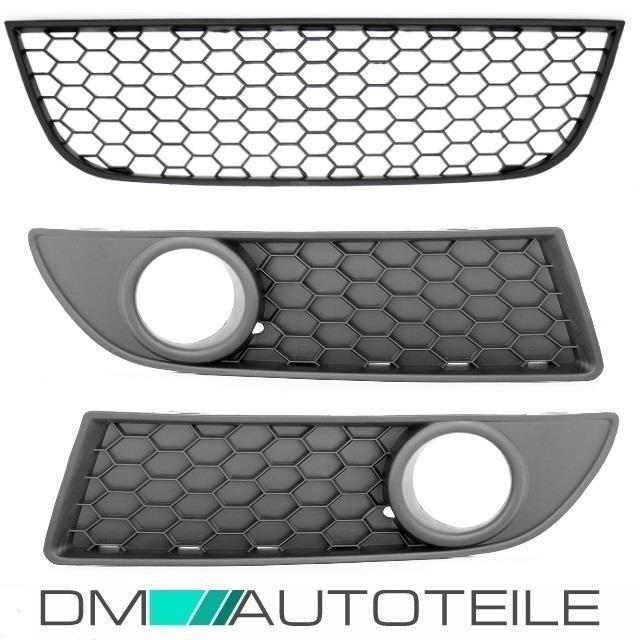 Wabengrill Frontgrill SET Wabengitter Stoßstangengitter passt für VW Polo 9N3