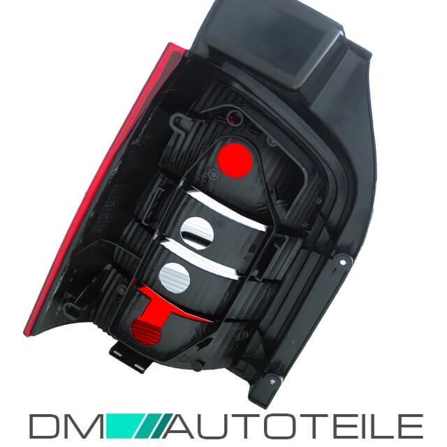 Rückleuchten SET Rot Schwarz + Birnen SET passt für VW T5 mit Heckklappe 03-09