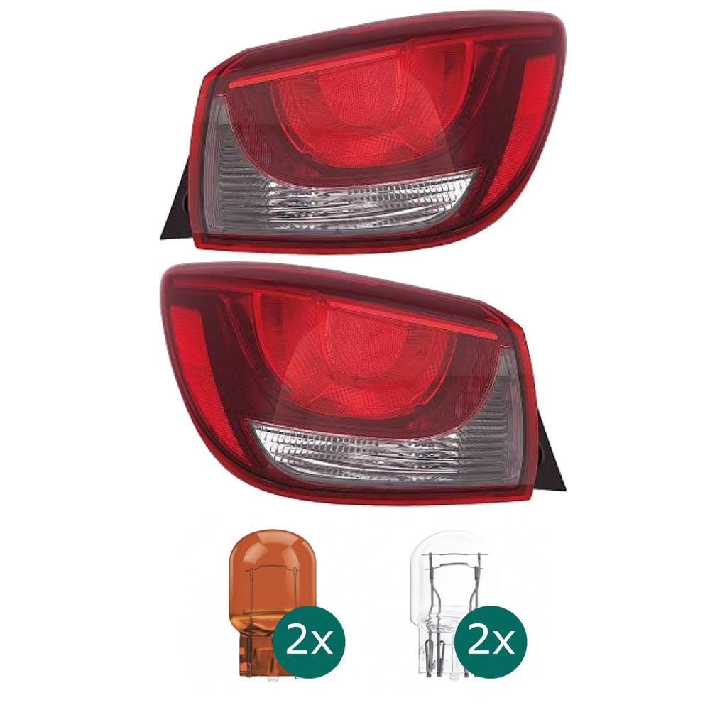 Depo / TYC Rückleuchte außen links passt für Mazda 2 (DL) ab 2015-2019 inklusive Leuchtmittel/Birnen