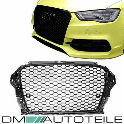 Stoßstangengitter SET + Kühlergrill Wabendesign Paket Schwarz Audi A3 8V 12-16