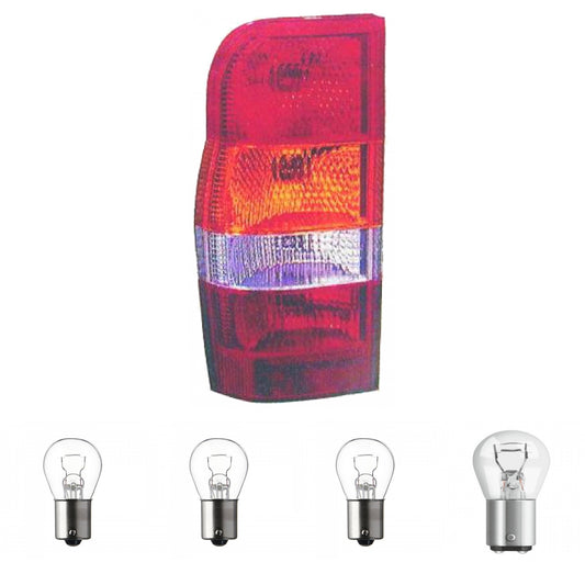 Depo / TYC Rückleuchte links passt für Ford Transit Kasten FD/FB/FA ab 00-06 inklusive Leuchtmittel/Birnen