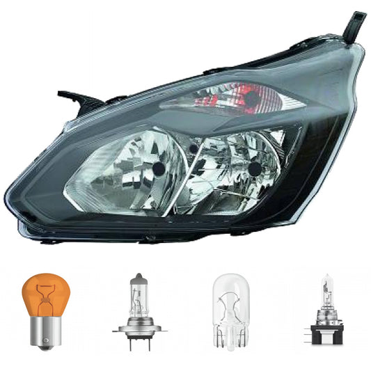 Scheinwerfer links H15 passt für Ford Tourneo CUSTOM V362 Vorfacelift ab 12-18 inklusive Leuchtmittel/Birnen