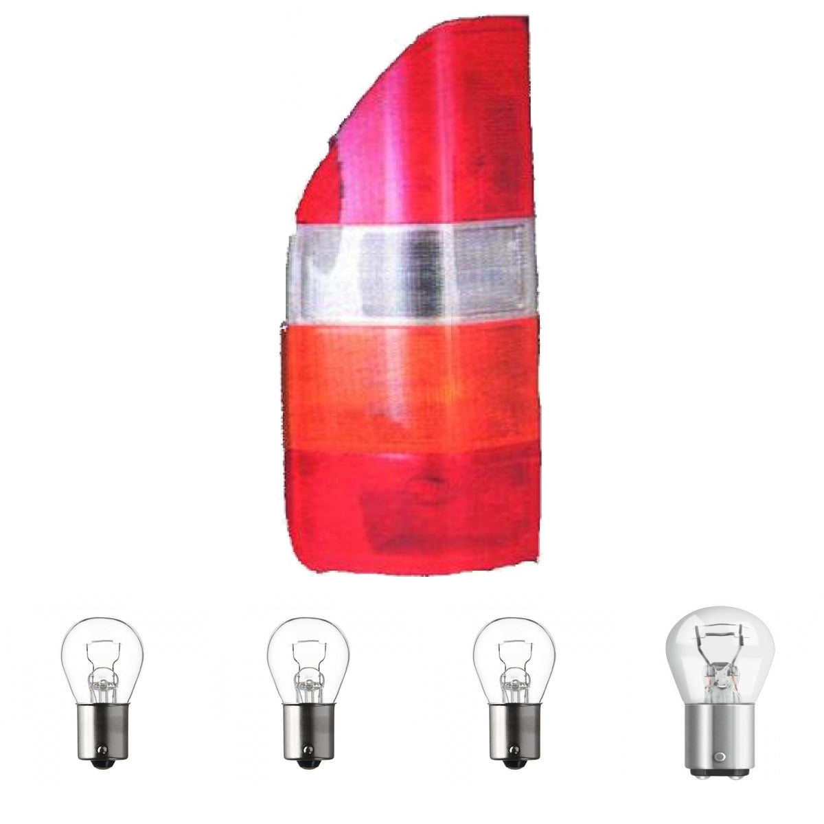 Depo / TYC Rückleuchte links passt für Mercedes Sprinter 2-t/3-t/4-t ab 95-02 inklusive Leuchtmittel/Birnen