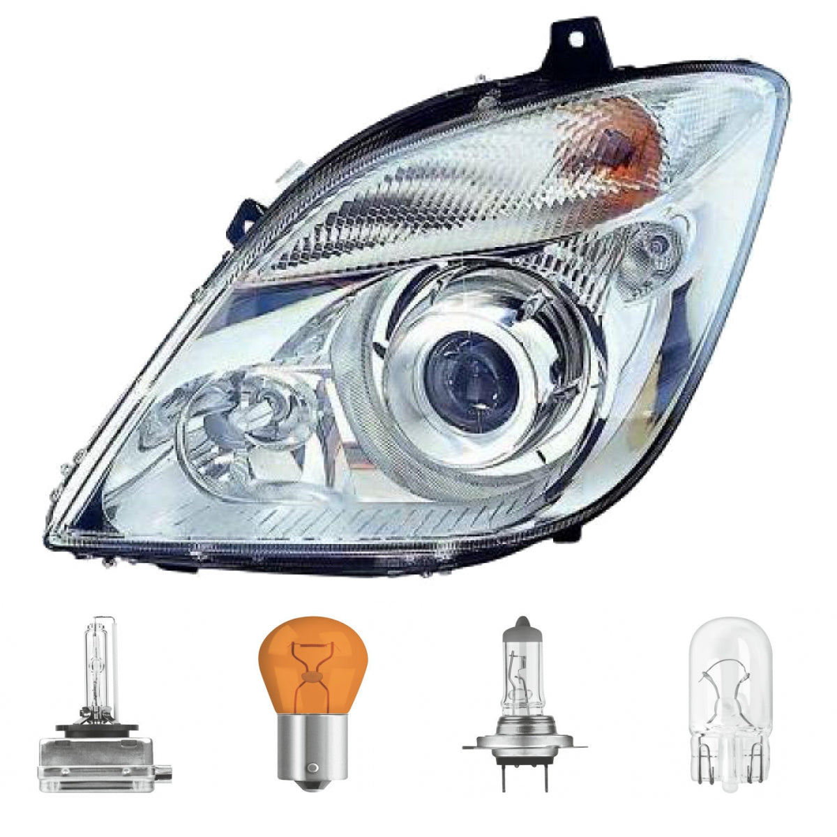 Scheinwerfer links D1S passt für Mercedes Sprinter (906) 3,5-5t ab 06-13 inklusive Leuchtmittel/Birnen