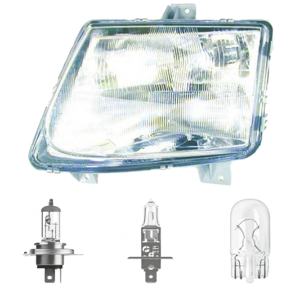 Scheinwerfer H4/H1 links passend für Mercedes V-Klasse (638) ab Baujahr 96-03 inklusive Leuchtmittel/Birnen