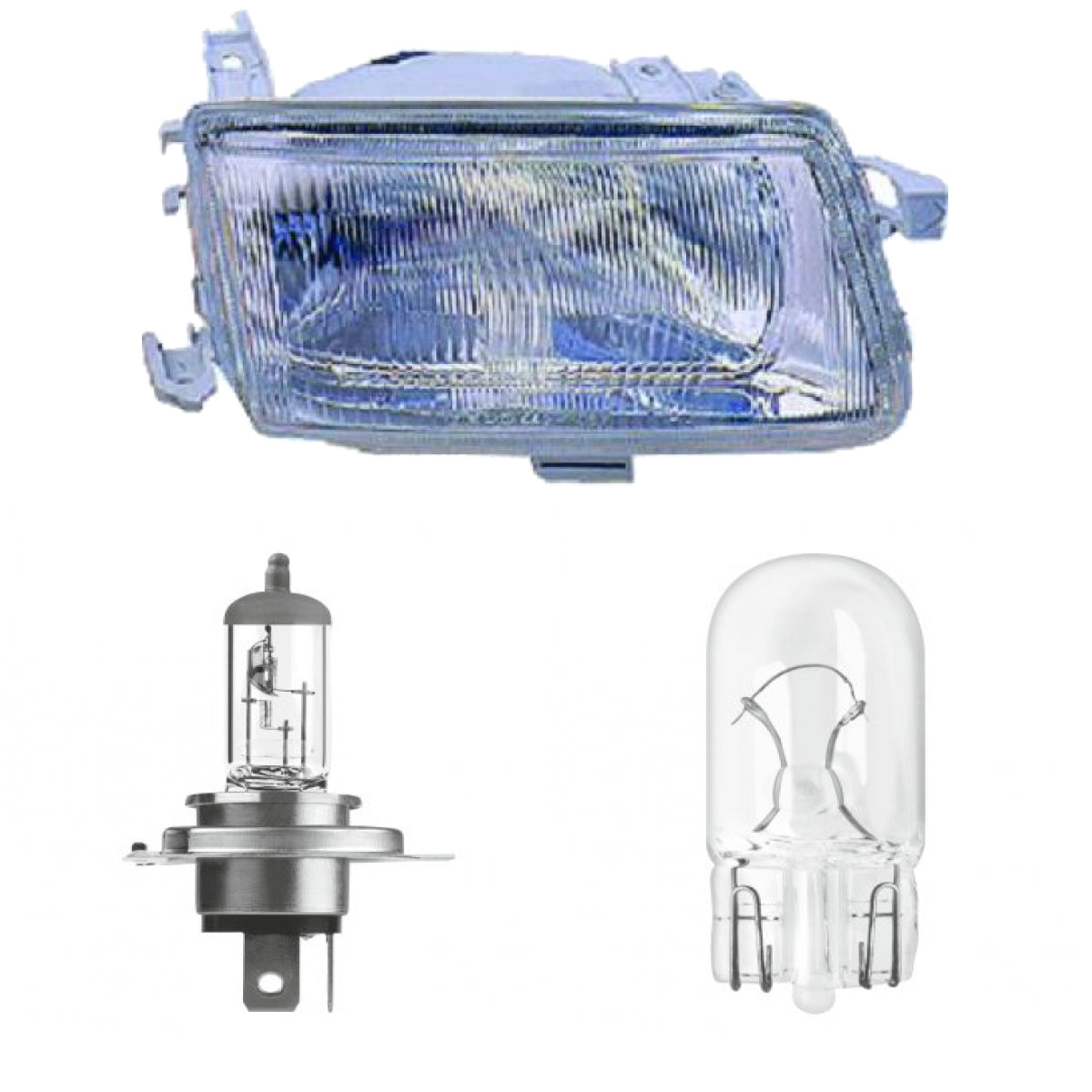 Scheinwerfer Depo rechts H4 passt für Opel Astra F ab Baujahr 1991-1998 inklusive Leuchtmittel/Birnen
