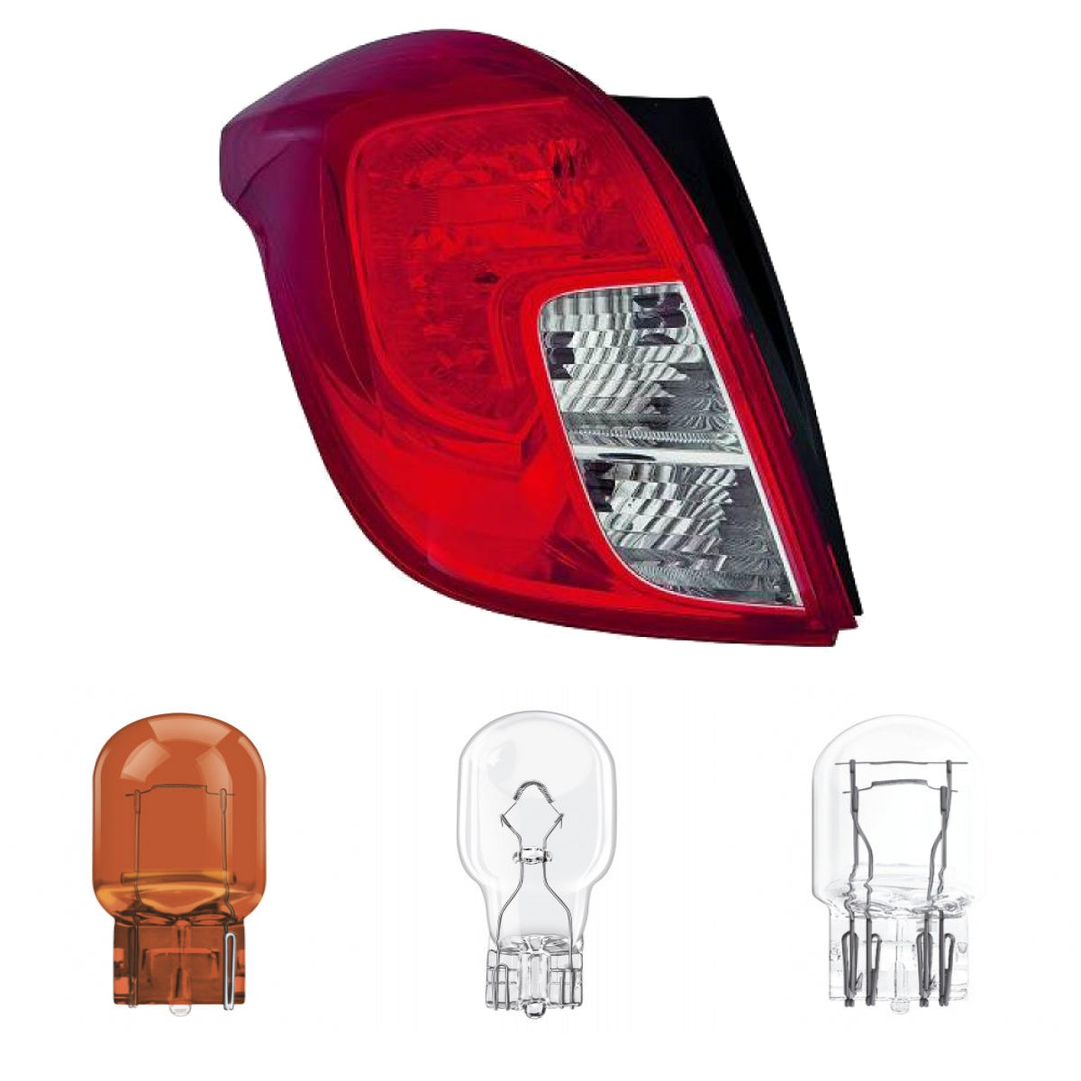 Depo / TYC Rückleuchte links passt für Opel Mokka X (J13) ab Baujahr 12-16 inklusive Leuchtmittel/Birnen