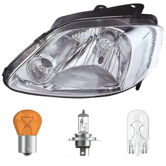 Scheinwerfer H4 TYC links passt für VW Fox Schrägheck (5Z4) ab 2005-2011 inklusive Leuchtmittel/Birnen