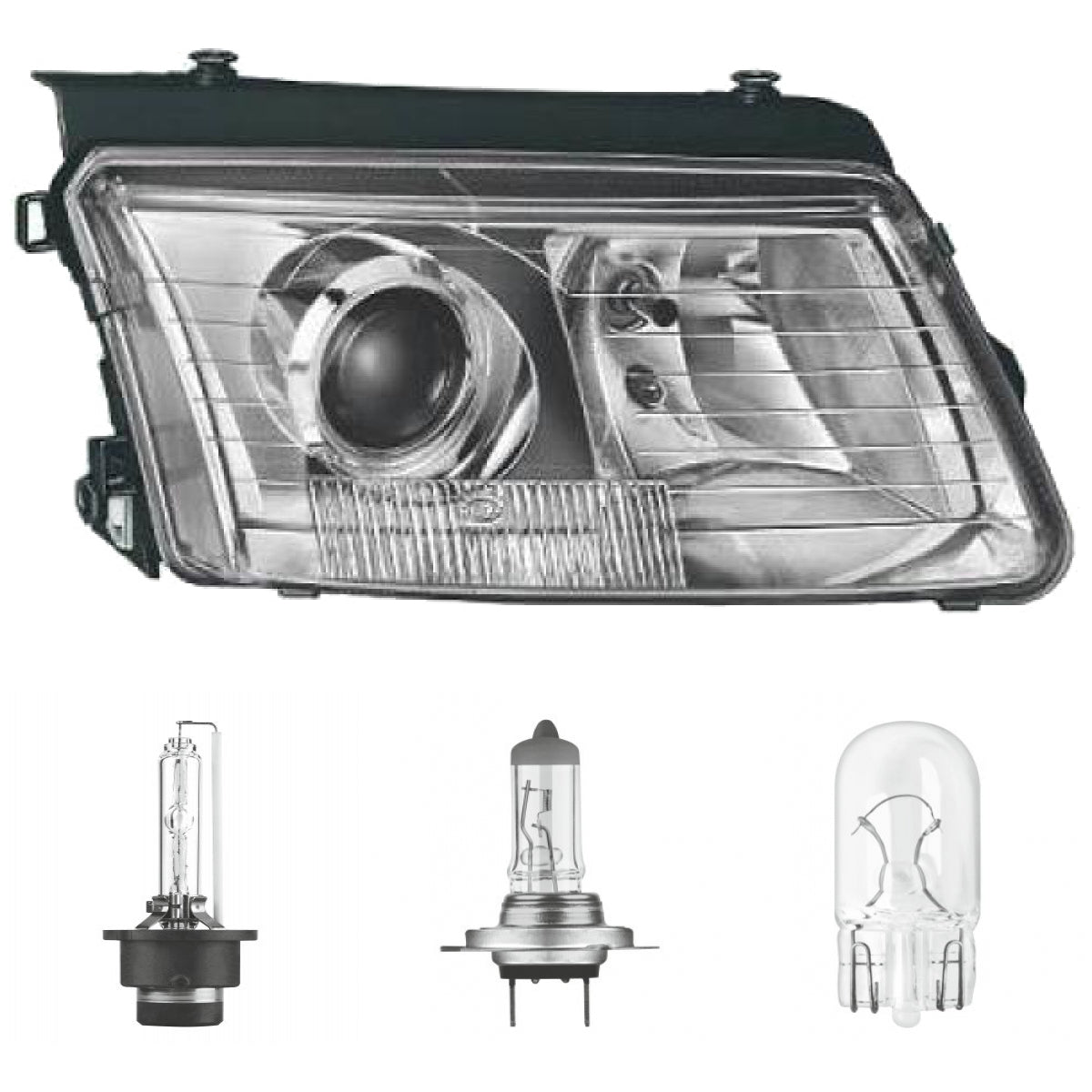 Xenon Scheinwerfer Depo D2S/H7 rechts passt für VW Passat (3B2/3B5) ab 96-00 inklusive Leuchtmittel/Birnen