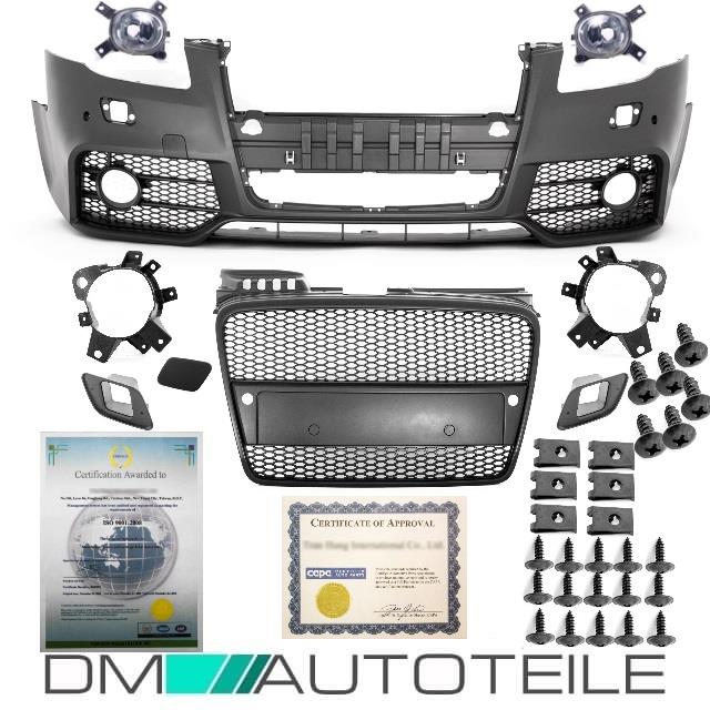 Stoßstange vorne + Kühlergrill + Nebelscheinwerfer passt für Audi A4 B7 ab 04-08