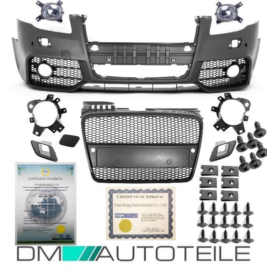 Stoßstange vorne + Kühlergrill + Nebelscheinwerfer passt für Audi A4 B7 ab 04-08