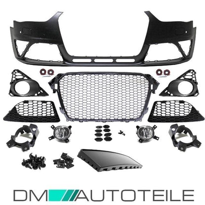 Stoßstange für PDC+SRA + Grill Schwarz passt für Audi A4 8K B8 ab 11-15 kein RS4
