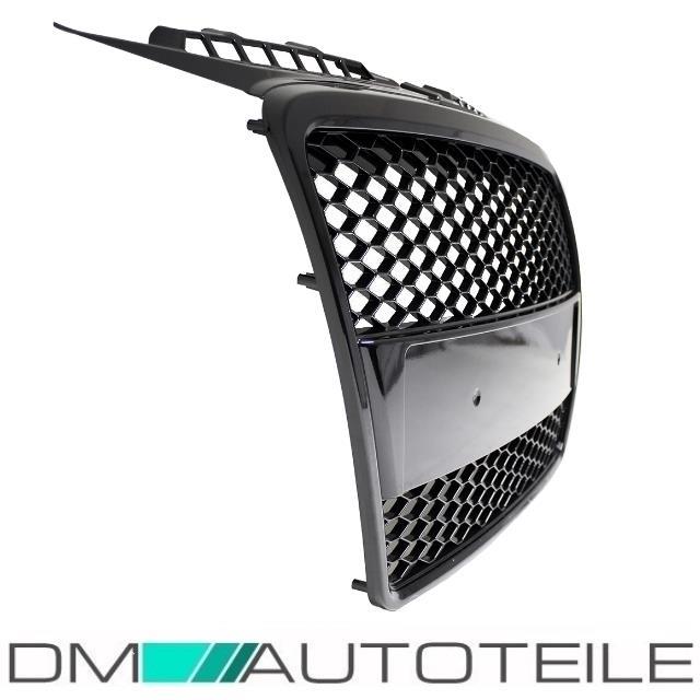 Audi A3 8P Kühlergrill Wabengrill Sport 05-08 Schwarz Hochglanz+ Kennzeichenplatte integriert für RS3