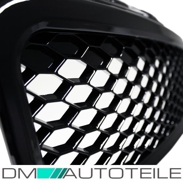 Audi A3 8P Kühlergrill Wabengrill Sport 05-08 Schwarz Hochglanz+ Kennzeichenplatte integriert für RS3