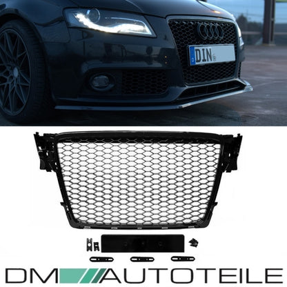 Kühlergrill Wabengrill Schwarz Hochglanz passt für Audi A4 B8 ab 08-12 kein RS4