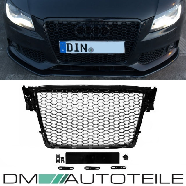 Kühlergrill Wabengrill Schwarz Hochglanz passt für Audi A4 B8 ab 08-12 kein RS4