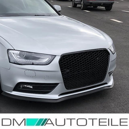 Kühlergrill Wabengrill Schwarz Hochglanz + Kennzeichenleiste passend Audi A4 B8 11-15 + RS4