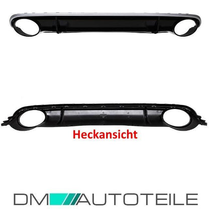 Heckdiffusor Duplex Schwarz Glanz Silber passt für Audi A4 B8 ab 07-11 kein RS4