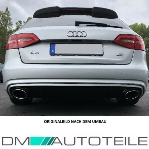 Heckdiffusor Schwarz 2-Rohr Oval passt für Audi A4 B8 Facelift ab 11-15 kein RS4