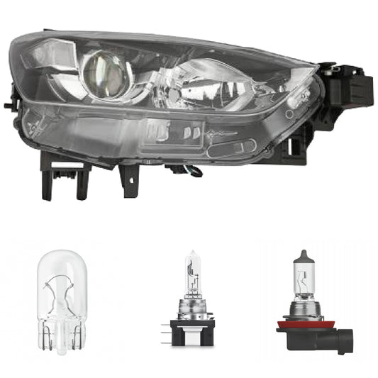 Scheinwerfer H11/H15 mit Tagfahrlicht rechts passt für Mazda CX-3 (DK) ab 2015 inklusive Leuchtmittel/Birnen
