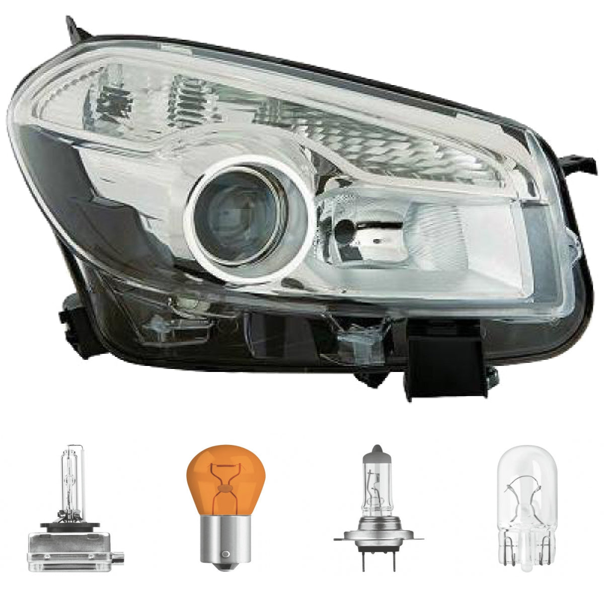 Xenon Scheinwerfer D1S/H7 rechts passt für Nissan Qashqai / +2 I (J10) ab 10-13 inklusive Leuchtmittel/Birnen