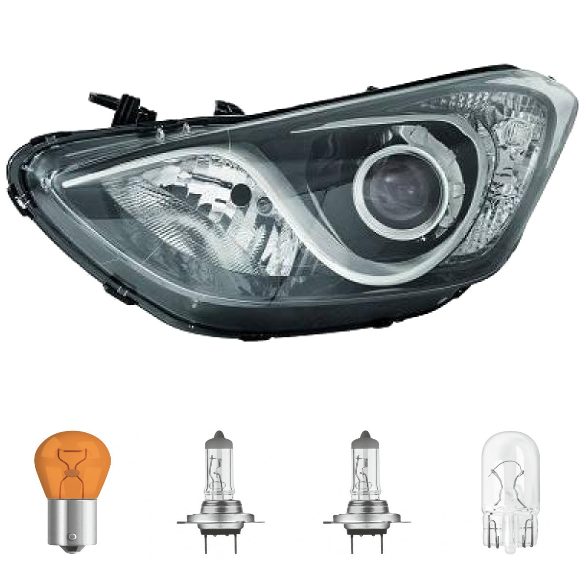 Scheinwerfer H7 Depo links passt für Hyundai i30 Limo/Kombi (GD) ab 2012-2015 inklusive Leuchtmittel/Birnen
