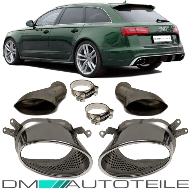 Set Audi A6 C7 4G Limousine Blenden Auspuffeinlass für RS6 Anlage 12-15