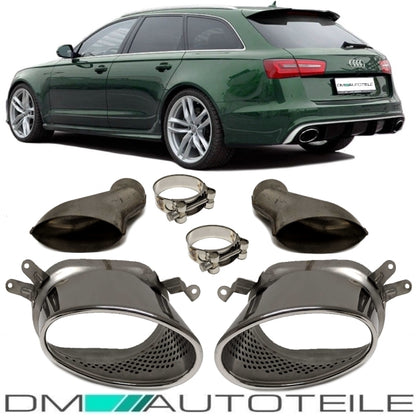 Set Audi A6 C7 4G Limousine Blenden Auspuffeinlass für RS6 Anlage 12-15