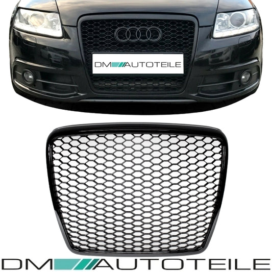 Kühlergrill Wabengrill Schwarz glanz passend für Audi A6 C6 4F Facelift 08-11