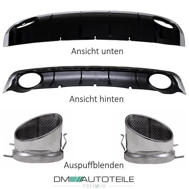 Heckdiffusor Schwarz + Blenden passt für Audi A6 C7 Limousine ab 11-14 kein RS6