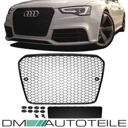 Kühlergrill Wabendesign hochglanz Schwarz passt für Audi A5 8T Facelift 11-17