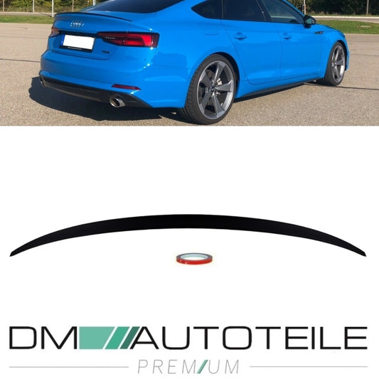 SET Sport-Heckspoiler Hecklippe Schwarz Matt passt für Audi A5 B9 F5 Sportback 5-Türer auch RS5 + S-Line