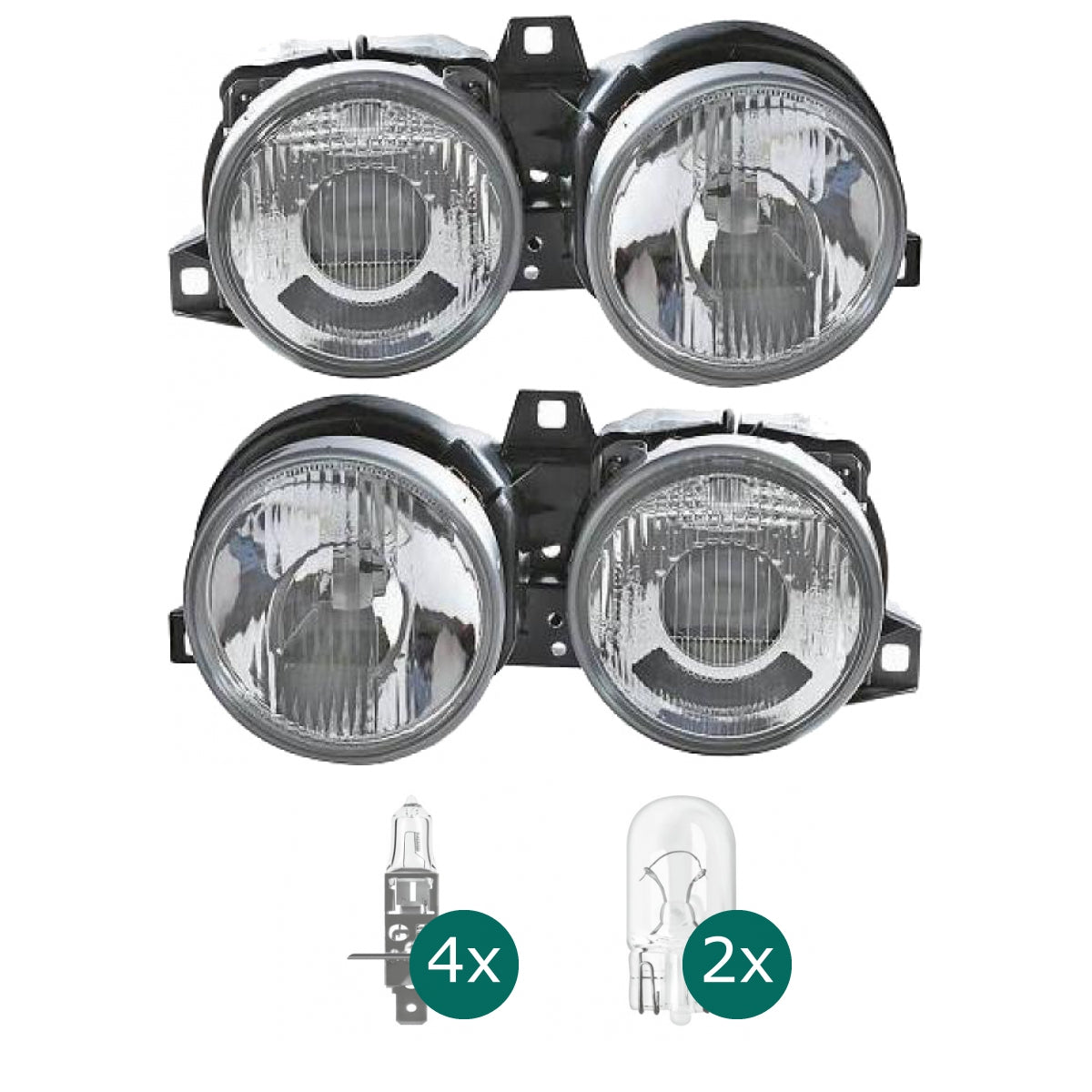 Scheinwerfer links passend für BMW 3er (E30) Facelift ab Baujahr 1987-1994 inklusive Leuchtmittel/Birnen
