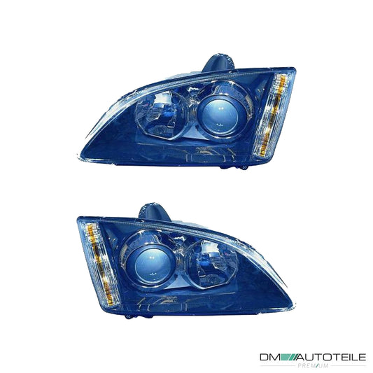 Scheinwerfer Schwarz H1/H7 SET passend für Ford Focus II Vorfacelift ab 04-08