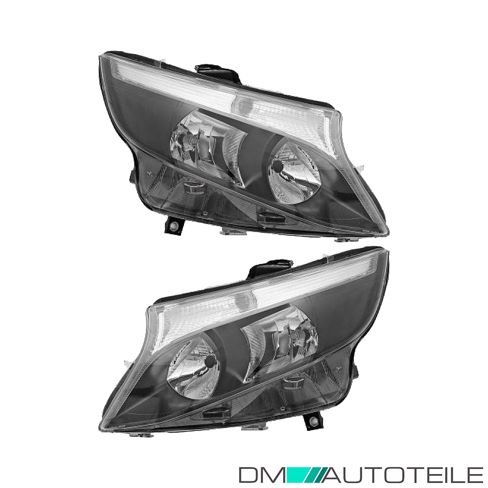Scheinwerfer Depo H15 schwarz SET passt für Mercedes V-Klasse Vito W447 ab 16