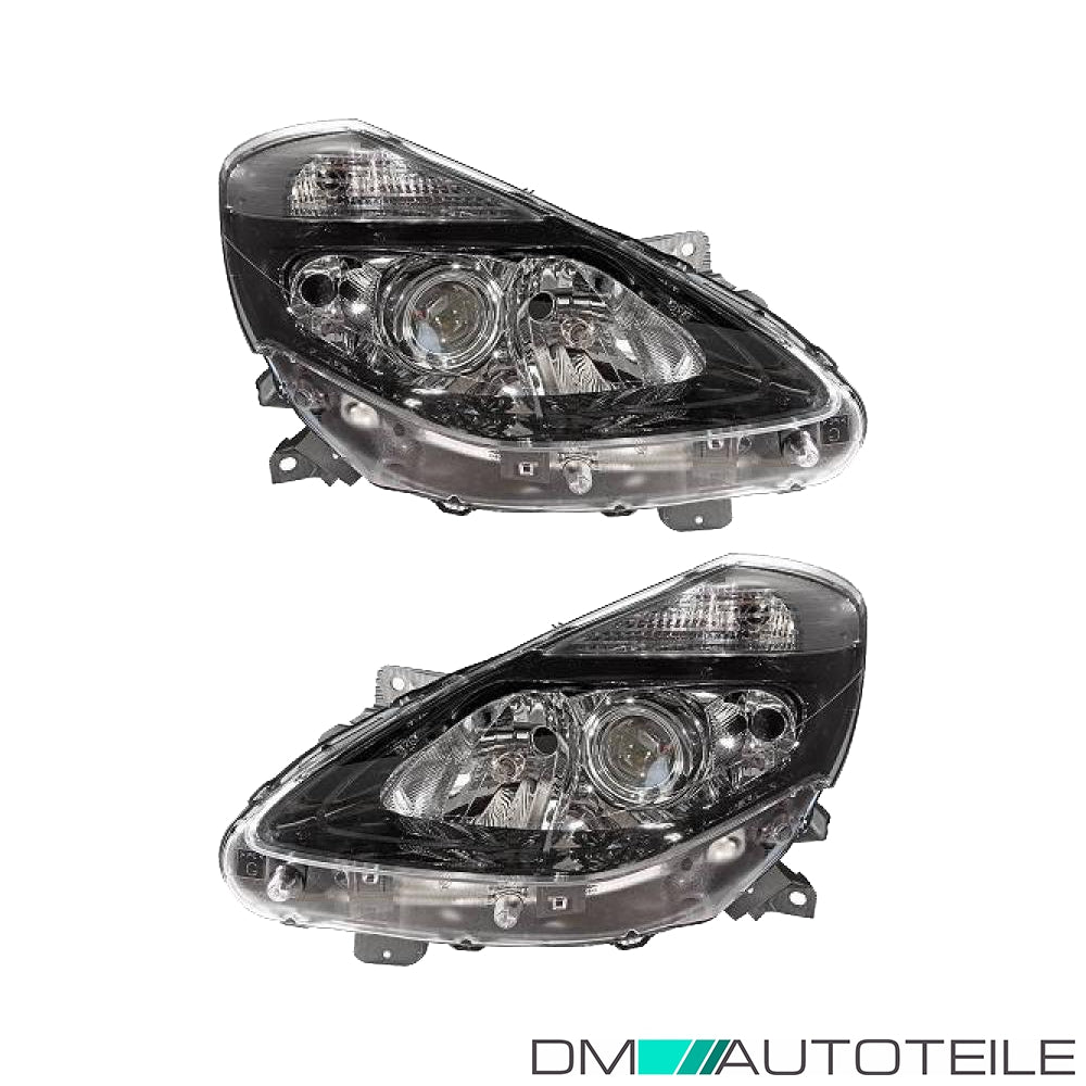 Scheinwerfer SET schwarz H7/H7/H1 +Kurvenlicht passt für Renault Clio III 09>