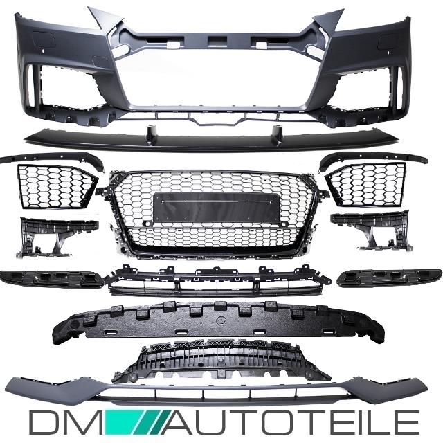 Stoßstange vorne für PDC + Wabengrill Schwarz passt für Audi TT 8S FV auch TT RS
