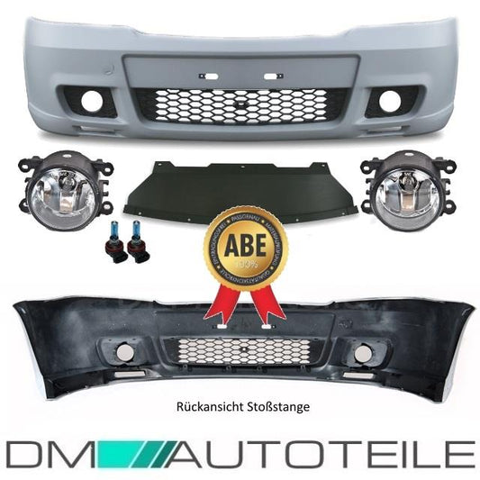 Set Opel Astra G OPC II Optik Stoßstange vorne grundiert ABS + Nebelscheinwerfer Chrom 97-05